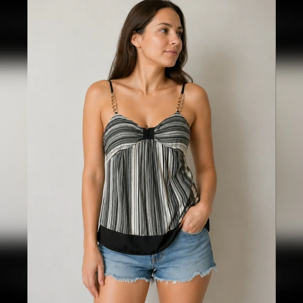 TOGETHER USA Stretchy ChainSpaghetti Strap Ruched Sides M